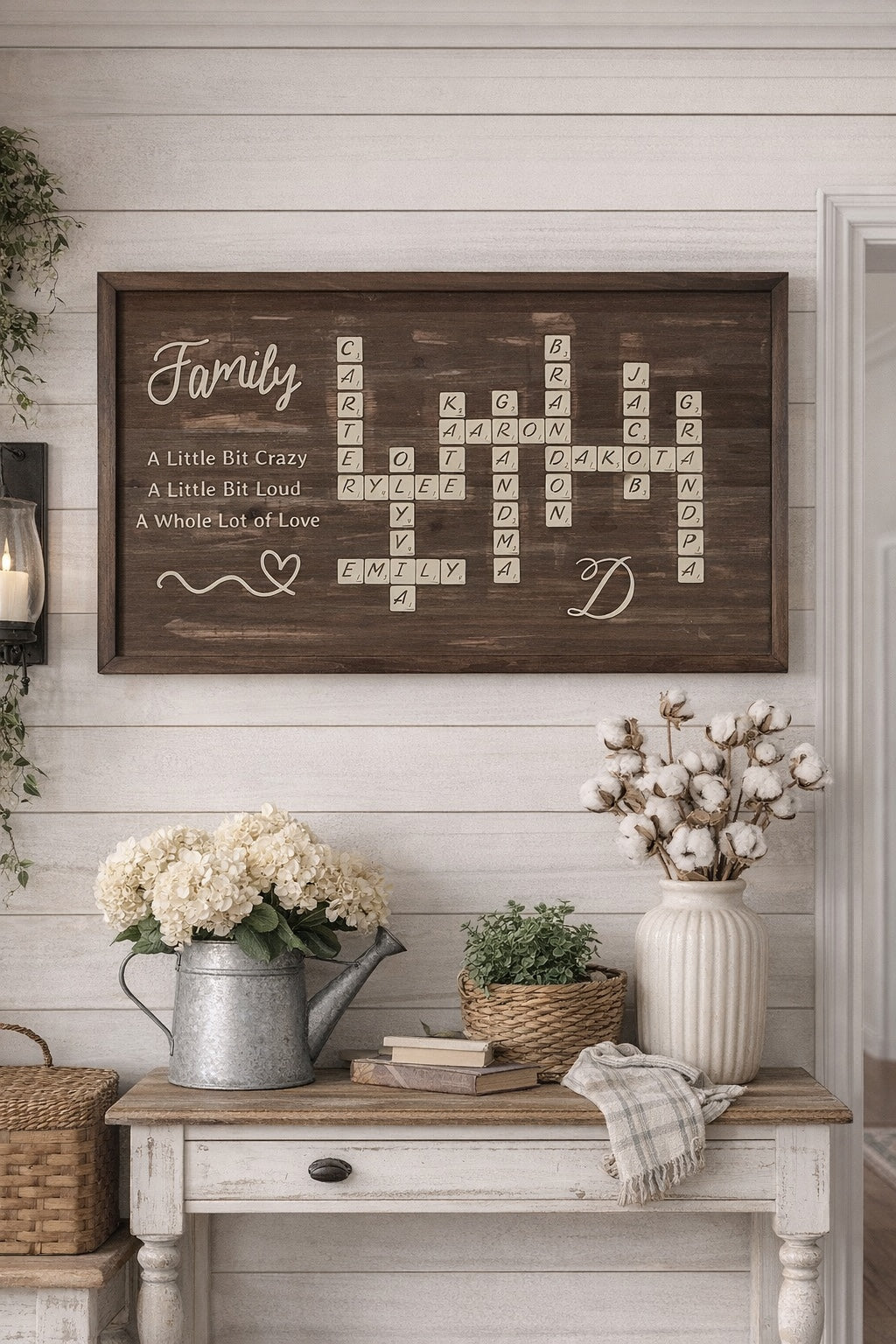 Handcrafted Scrabble-Style Sign