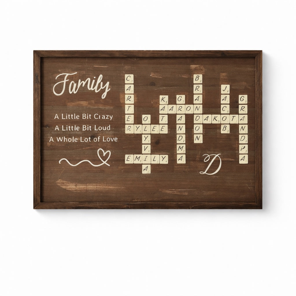 Handcrafted Scrabble-Style Sign