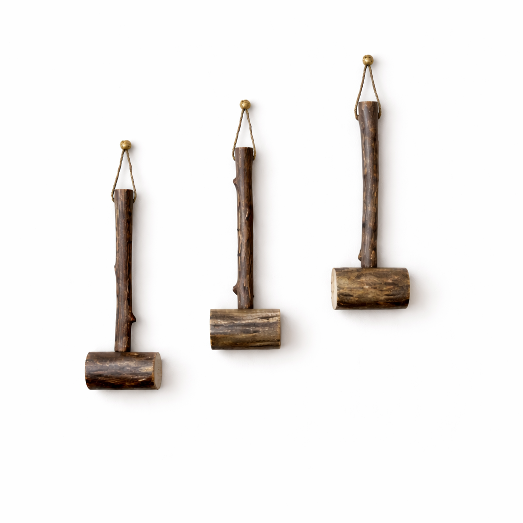 Set of Decorative Wooden Mallets
