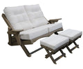 Loveseat with Freestanding Folding Footrest