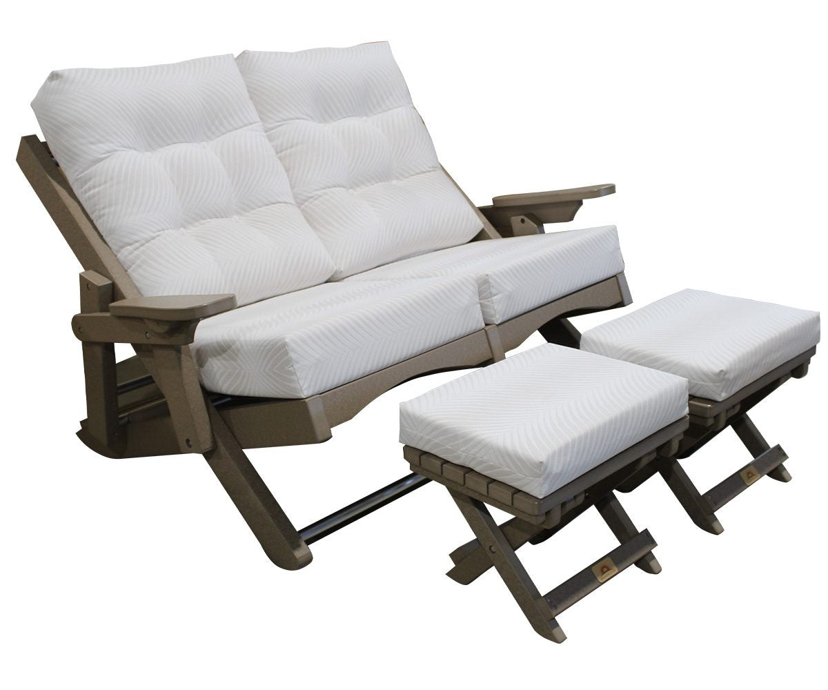Loveseat with Freestanding Folding Footrest